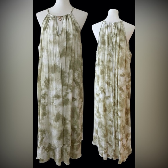 Mlle Gabrielle Tye Dye Midi Sundress Bohemian Boho Hippie Festival Summer - Picture 1 of 5